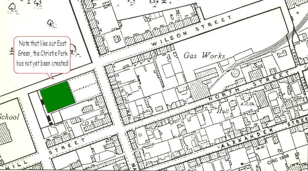 Old map showing Vale of Leven Bowling Club